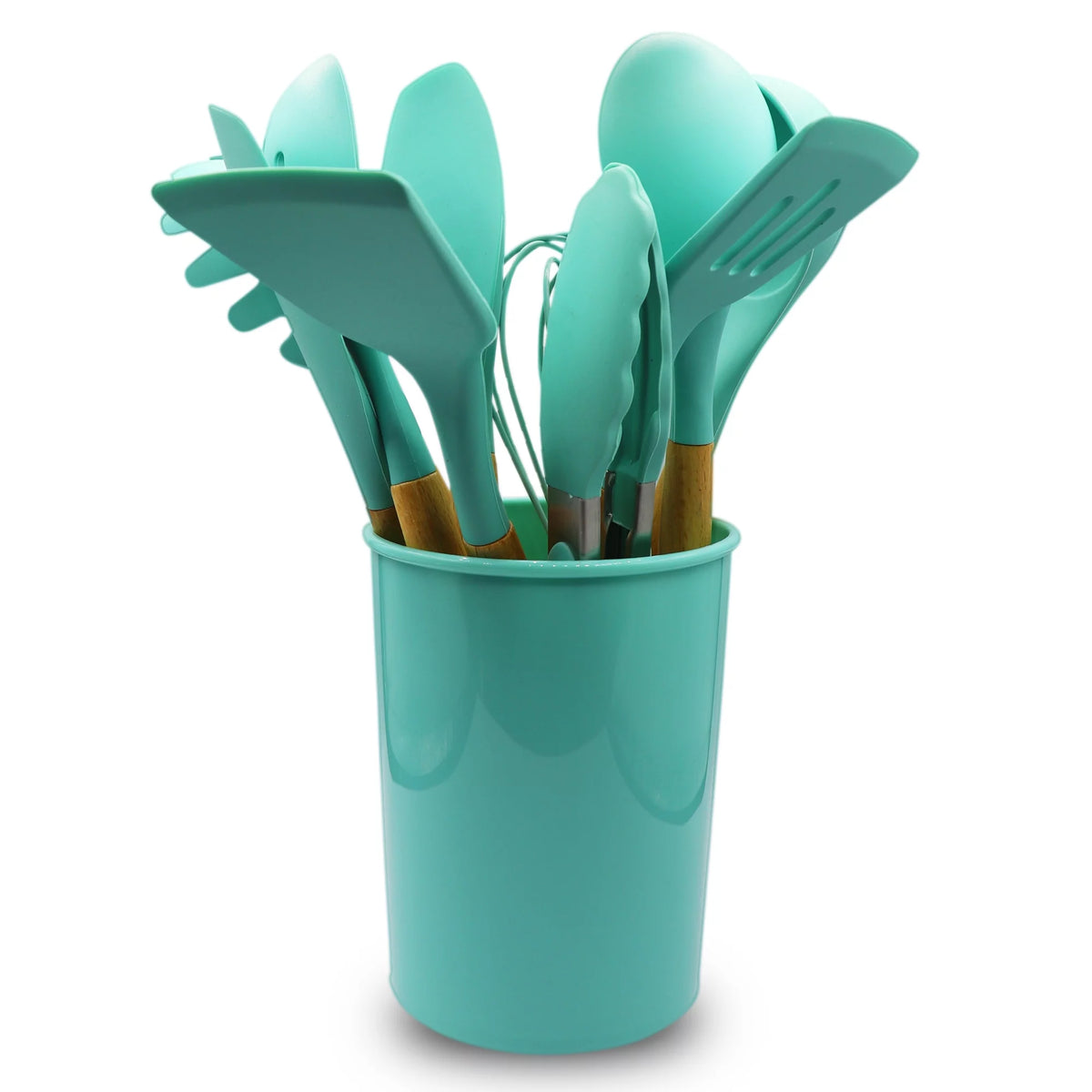 12 Piece Silicone Spatula Set with Wooden Handles C15665