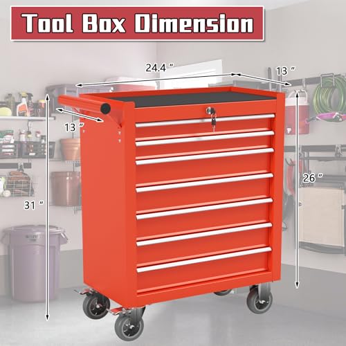 7-Drawer Metal Rolling Tool Chest with Wheels and Locking B954