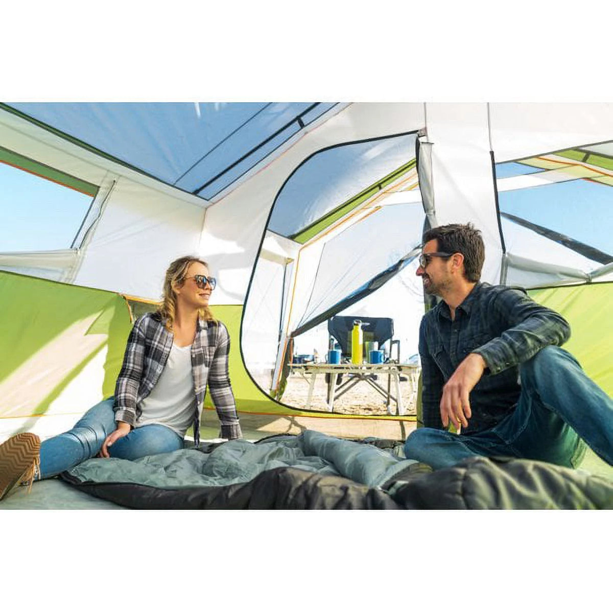 8-Person Family Cabin Tent with Screen Porch, Green T4384
