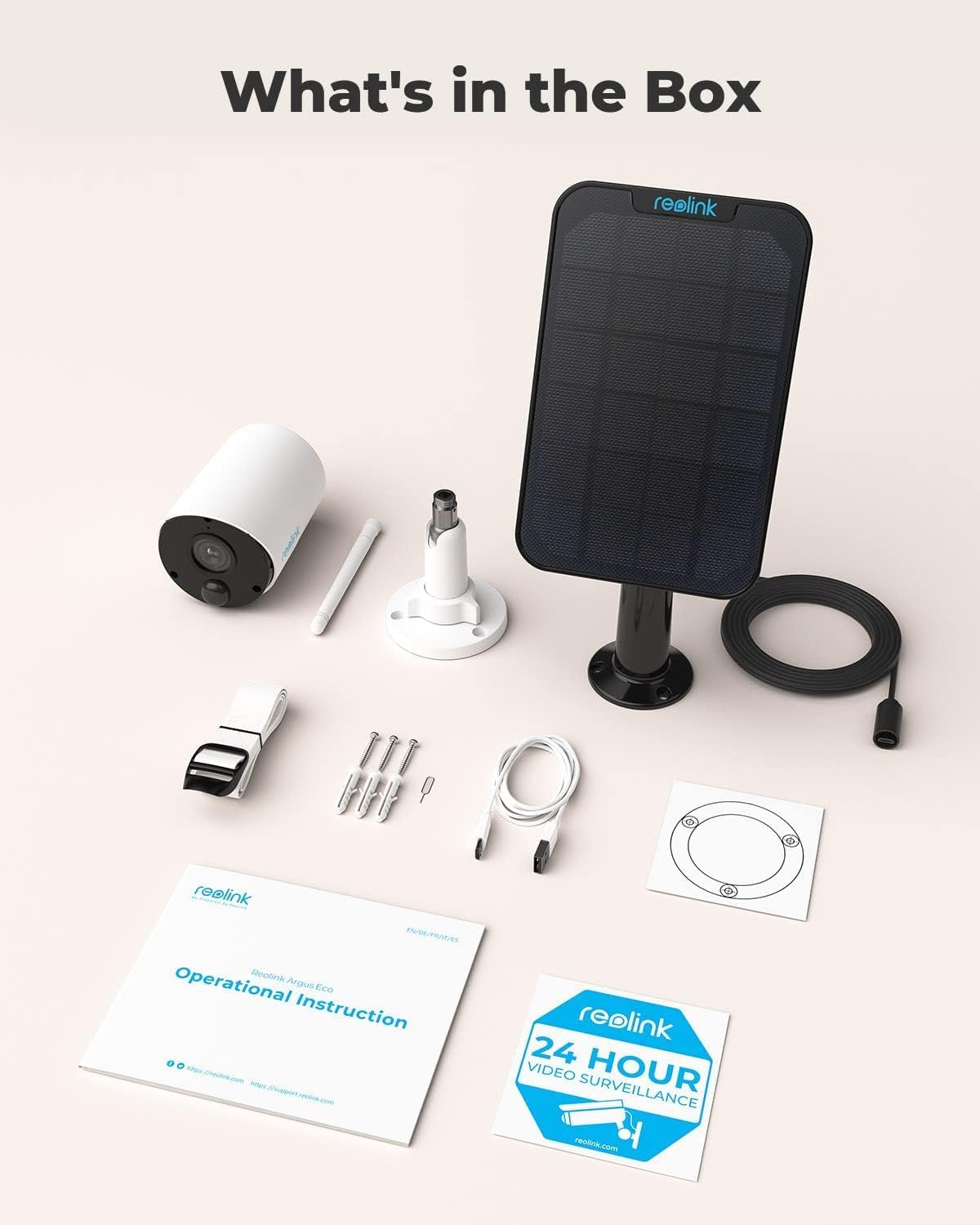 Black Outdoor Security Camera System with Solar Panel C2866
