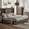 Full Size Wooden Platform Storage Bed with Bookcase Headboard and 2 Drawers L492