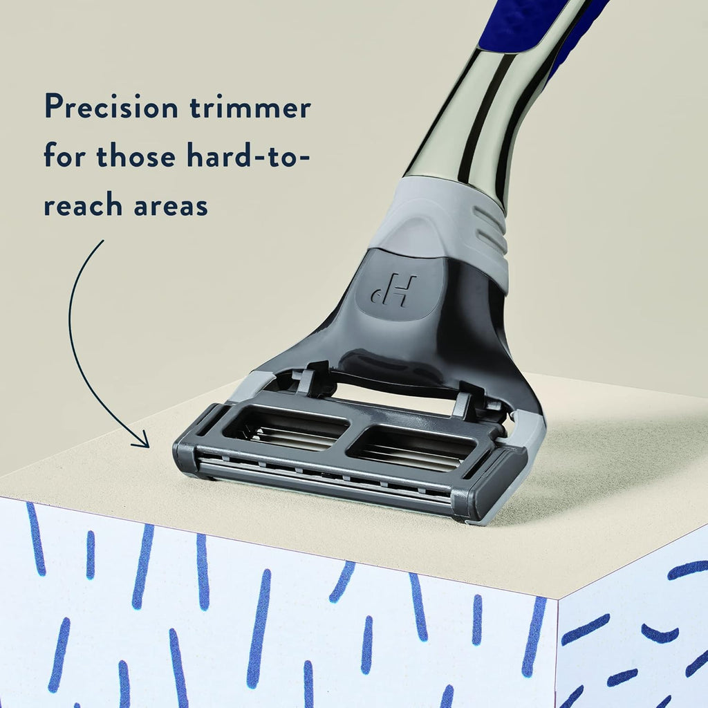 Winston Shaving Set 5 Blade Razors with Lubricating Strip & Precision Trimmer, 3 Razor Blade Refills, Travel Blade Cover, and 4 Oz Shave Gel B45733