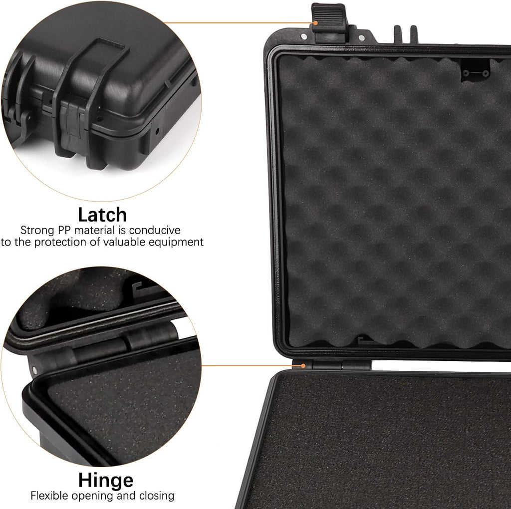 Black Waterproof Hard Camera Case with Foam Insert W7465