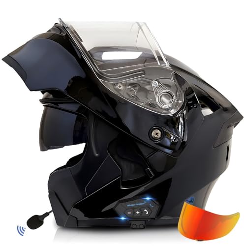 Full Face Flip up Bluetooth Motorcycle Helmet with Dual Speaker V382