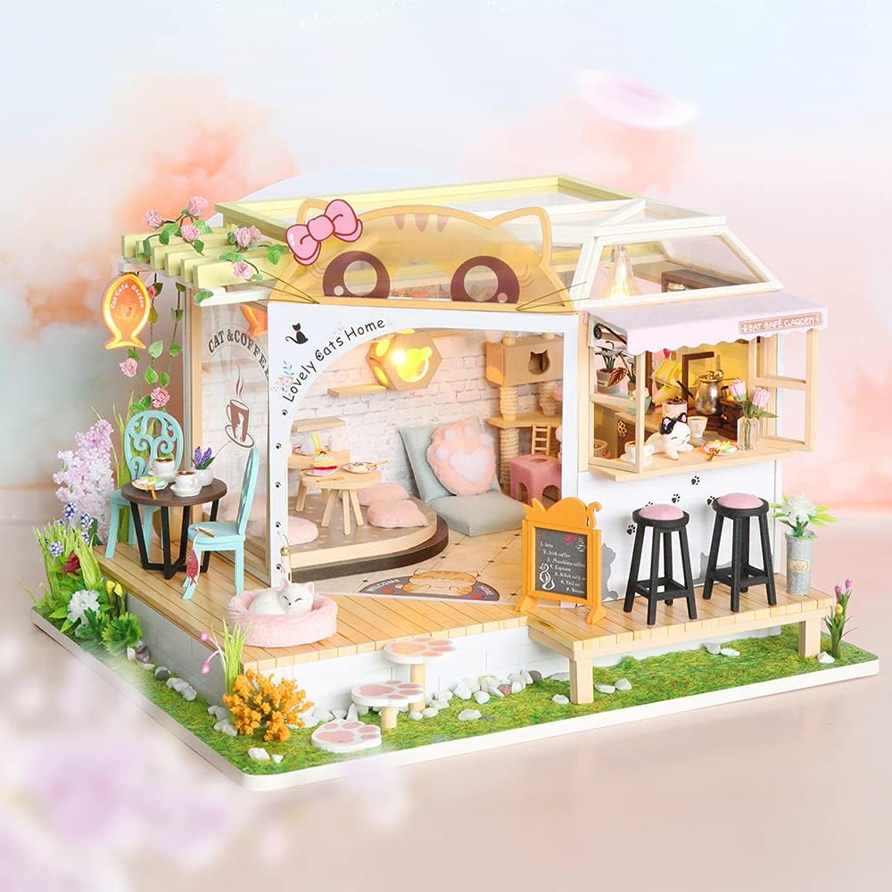 DIY Wooden Dollhouse Kit with Furniture B402