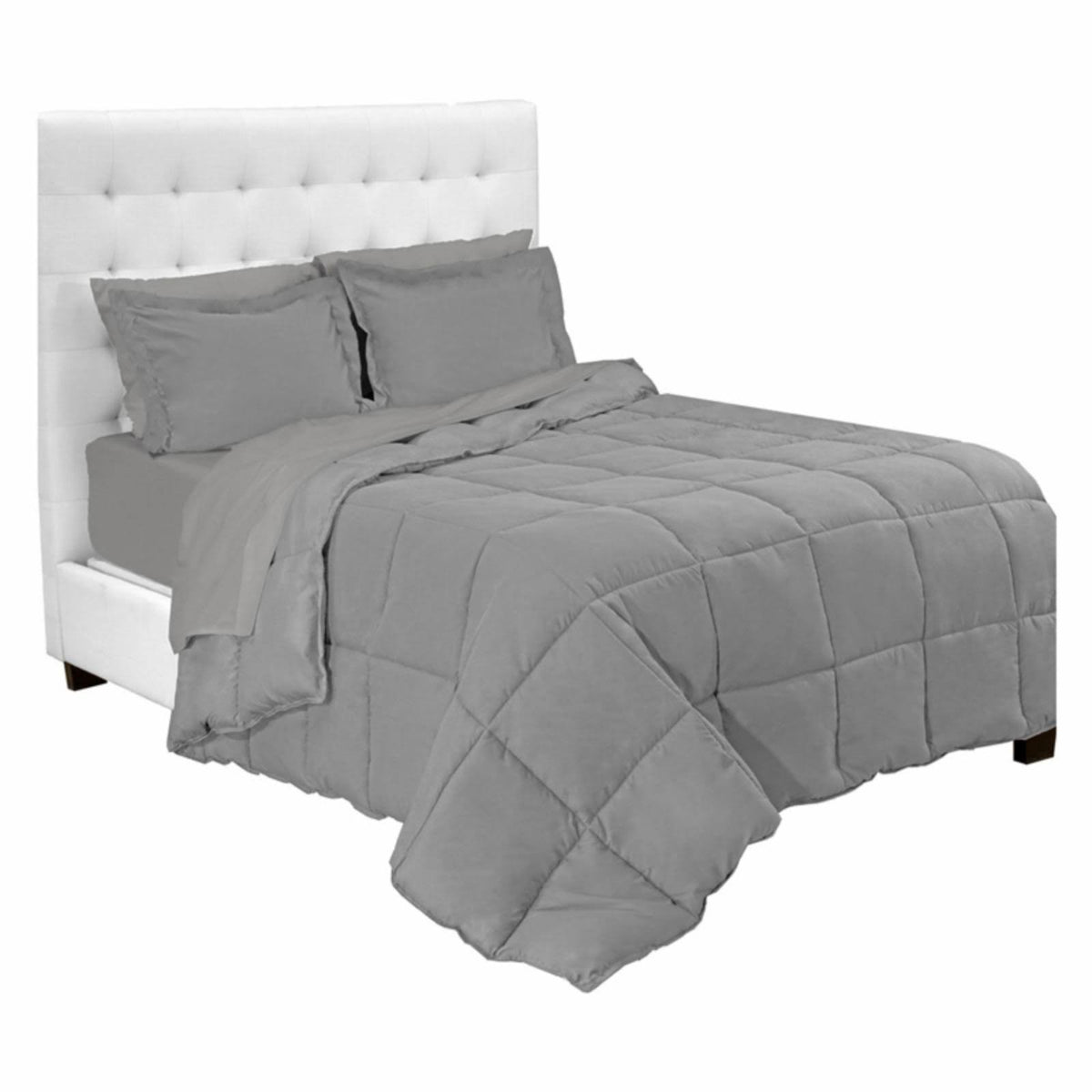 California King Gray Microfiber Bed in A Bag Z778