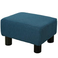 Green Linen Fabric Cube Ottoman with Plastic Legs B7186