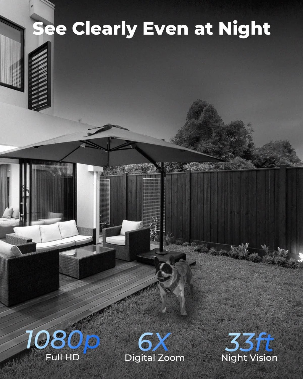 Black Outdoor Security Camera System with Solar Panel C2866