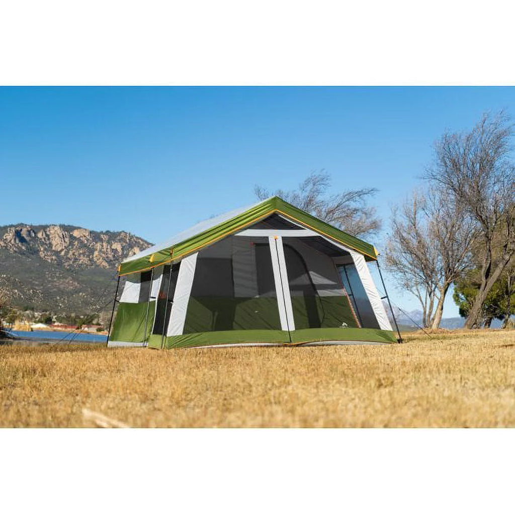 8-Person Family Cabin Tent with Screen Porch, Green T4384