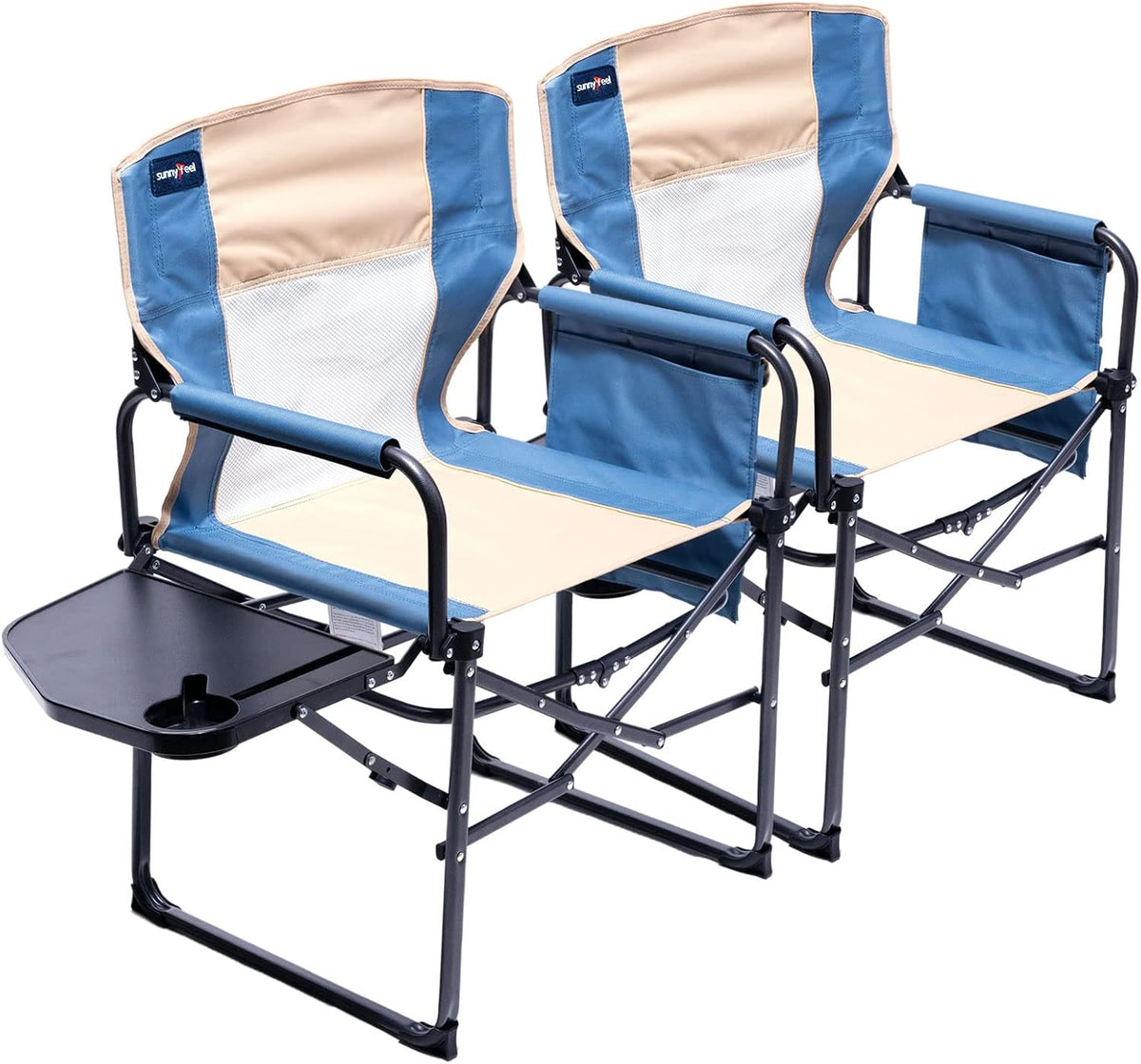 Oversized Portable Folding Camping Chair with Side Table R827059