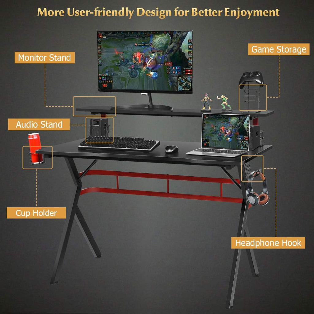 47.5" Gaming Desk with Monitor Shelf M120100