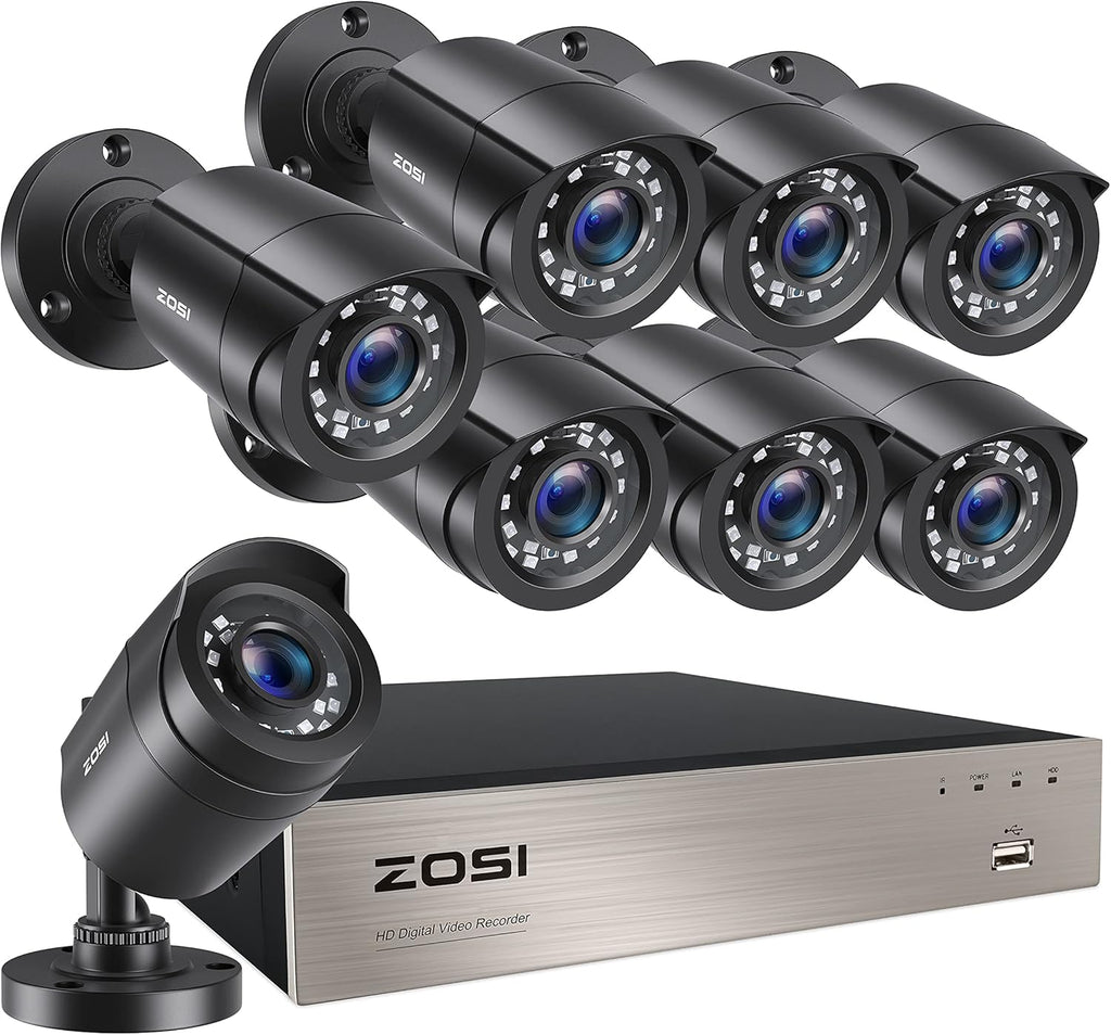 8CH 5MP Lite Security Camera System with 8pcs 1080P Bullet Cameras Q9209
