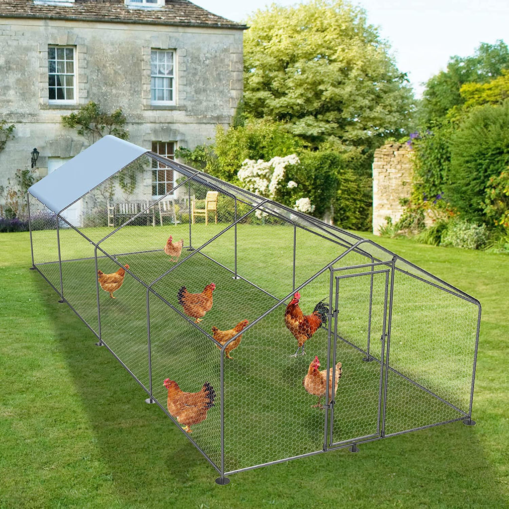 Large Metal Chicken Coop with Waterproof Anti-Ultraviolet Cover S149