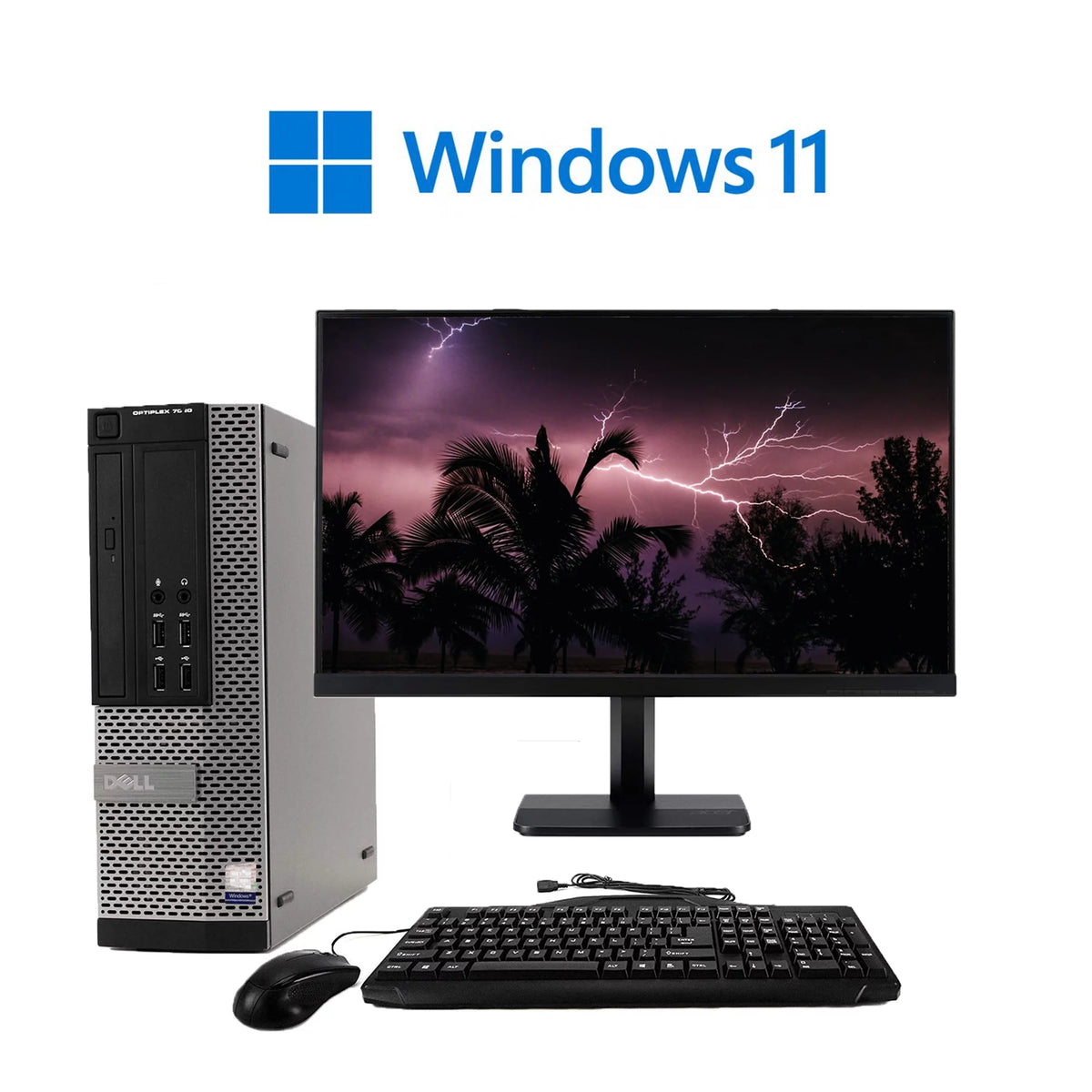 Pre-Owned HP 8200 Desktop Computer Tower PC Intel Quad-Core i5 3.2GHz Processor 4GB RAM 2TB Hard Drive Windows 10 Pro 64bit with 17" LCD Monitor Keyboard and Mouse P160