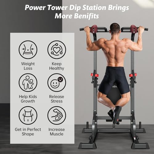 Power Tower Dip Station Pull Up Bar with Supine Board O561