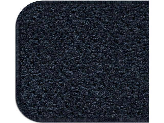 Set of 15 Skid-Resistant Carpet Stair Treads Navy Blue F68646