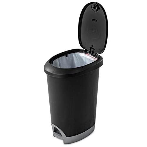 Black 2-Pack Locking StepOn Wastebasket with Lid S69513