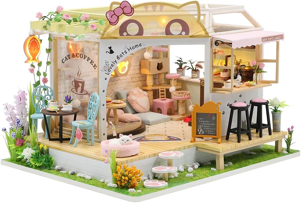 DIY Wooden Dollhouse Kit with Furniture B402