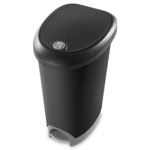 Black 2-Pack Locking StepOn Wastebasket with Lid S69513