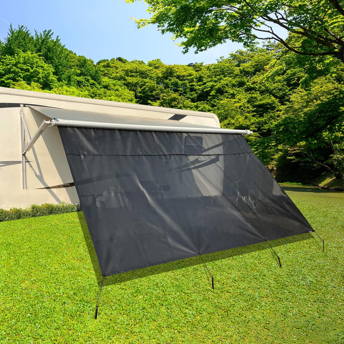 RV Awning Shade Screen with Zipper 8'X17'3'' C584