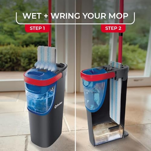 Flat Mop System with Reusable Microfiber Mop Pad V1452