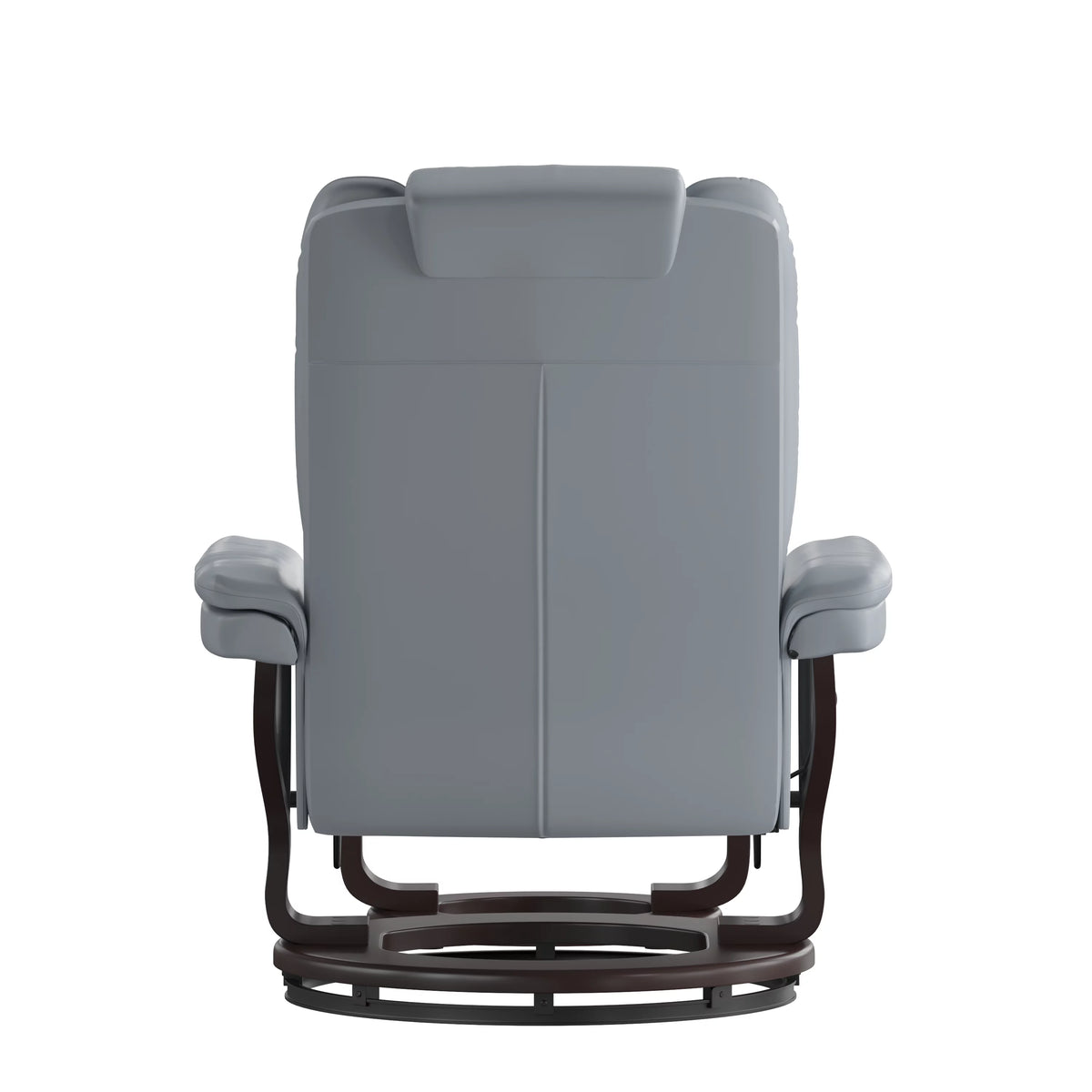 Gray Faux Leather Recliner with Ottoman V21071