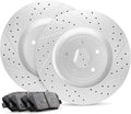 Carbon Geomet Drill/Slot Brake Rotors Kit + Ceramic Brake Pads O812