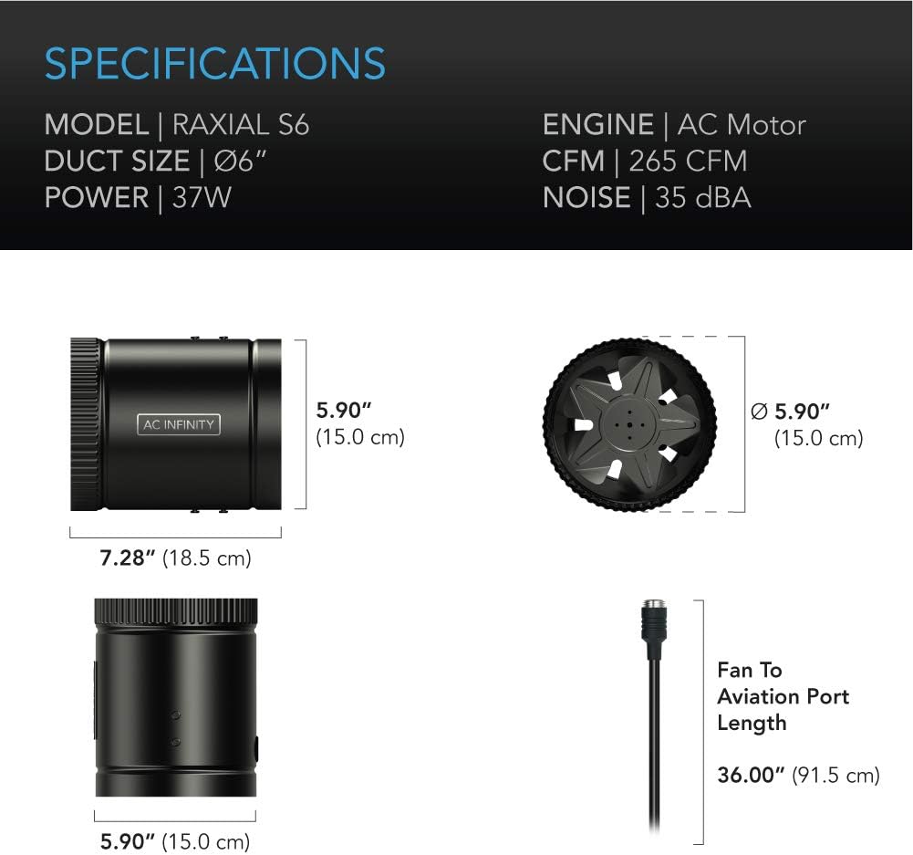 Inline Booster Duct Fan 6” with Speed Controller G455