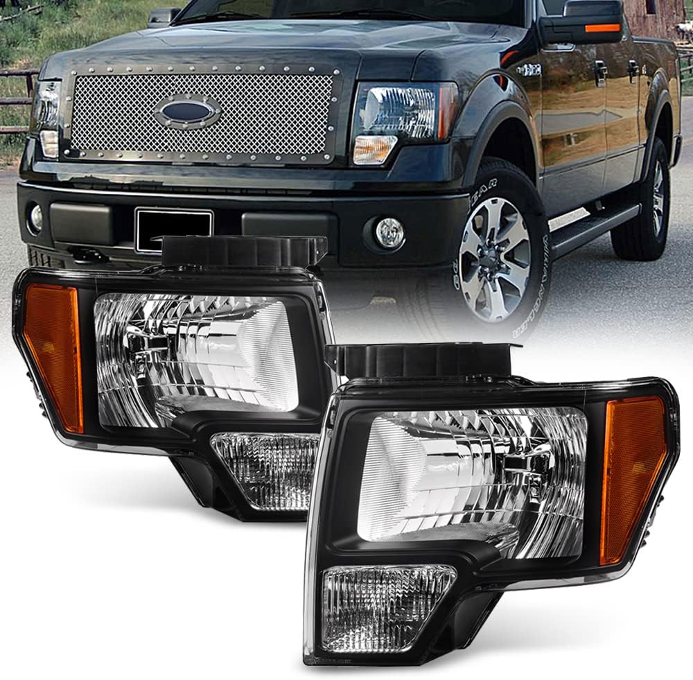 Black Replacement Headlights Driver + Passenger Side B167