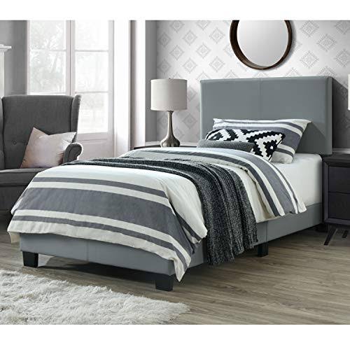 Grey Faux Leather Bed S583