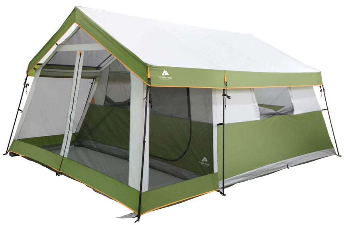 8-Person Family Cabin Tent with Screen Porch, Green T4384