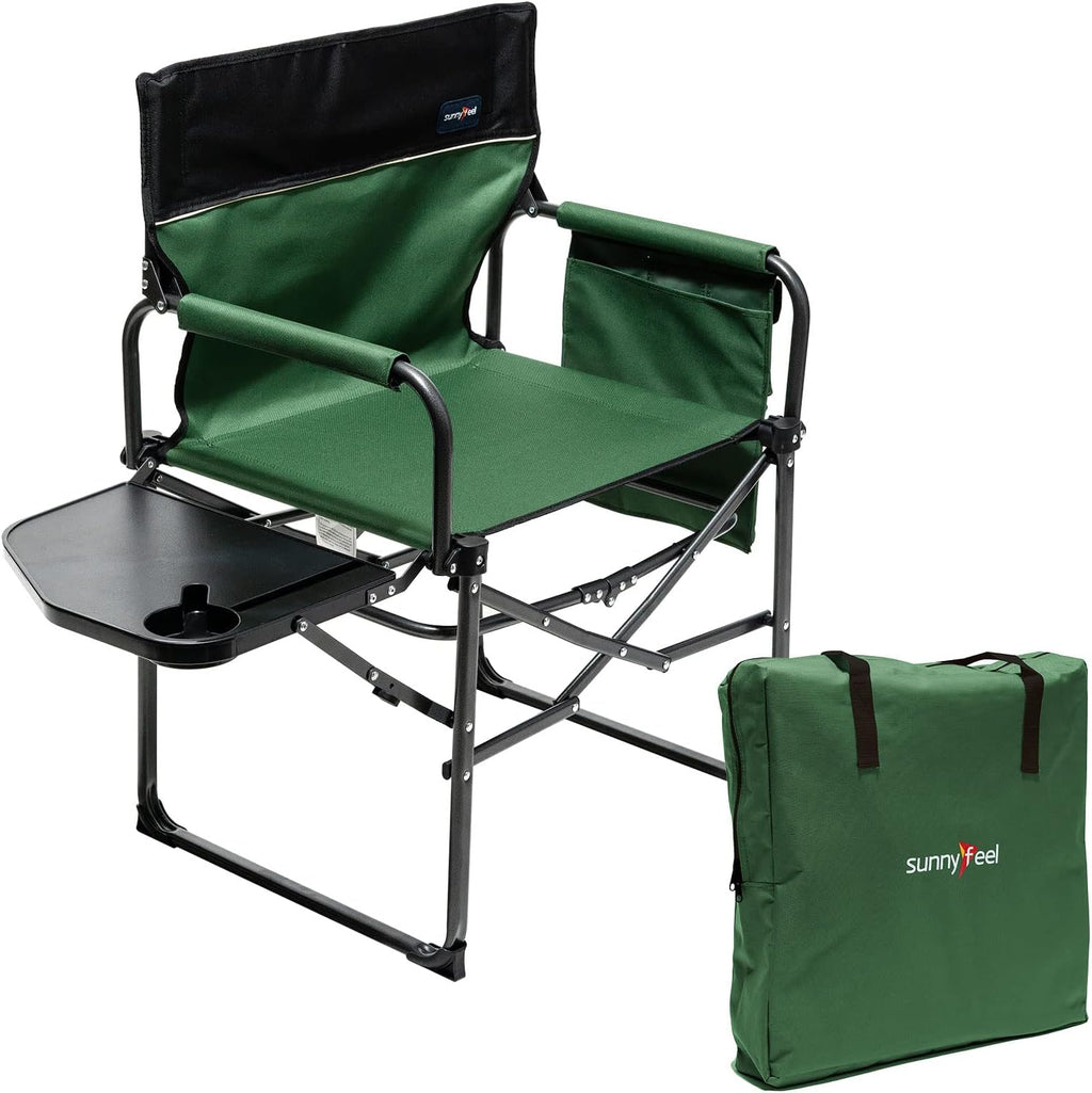 Oversized Portable Folding Camping Chair with Side Table R827059