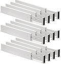 12 Pieces White Expandable Bamboo Drawer Dividers E5681