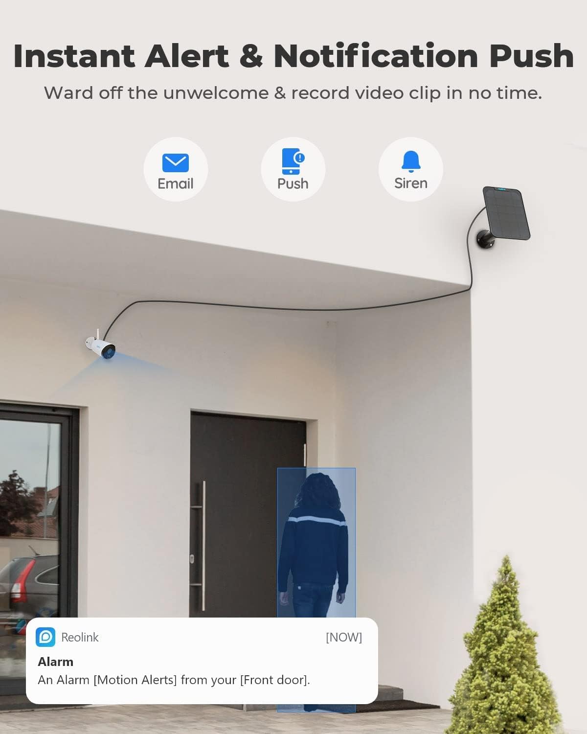 Black Outdoor Security Camera System with Solar Panel C2866