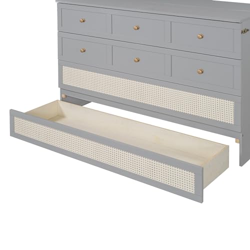 Queen Size Solid Wood Murphy Bed with Storage Drawers M523