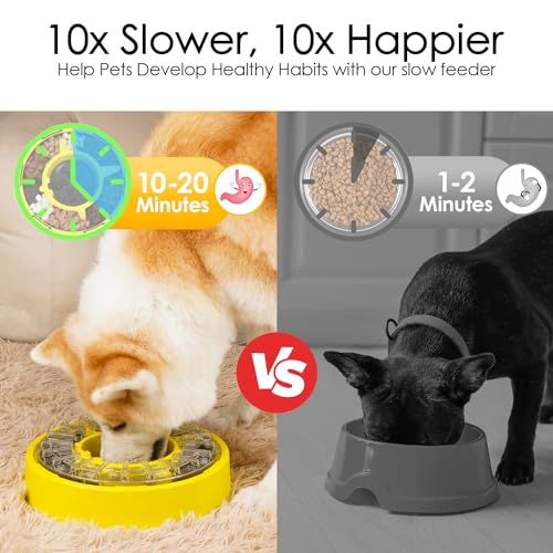 Yellow Dog Puzzle Slow Feeder Bowl O7752
