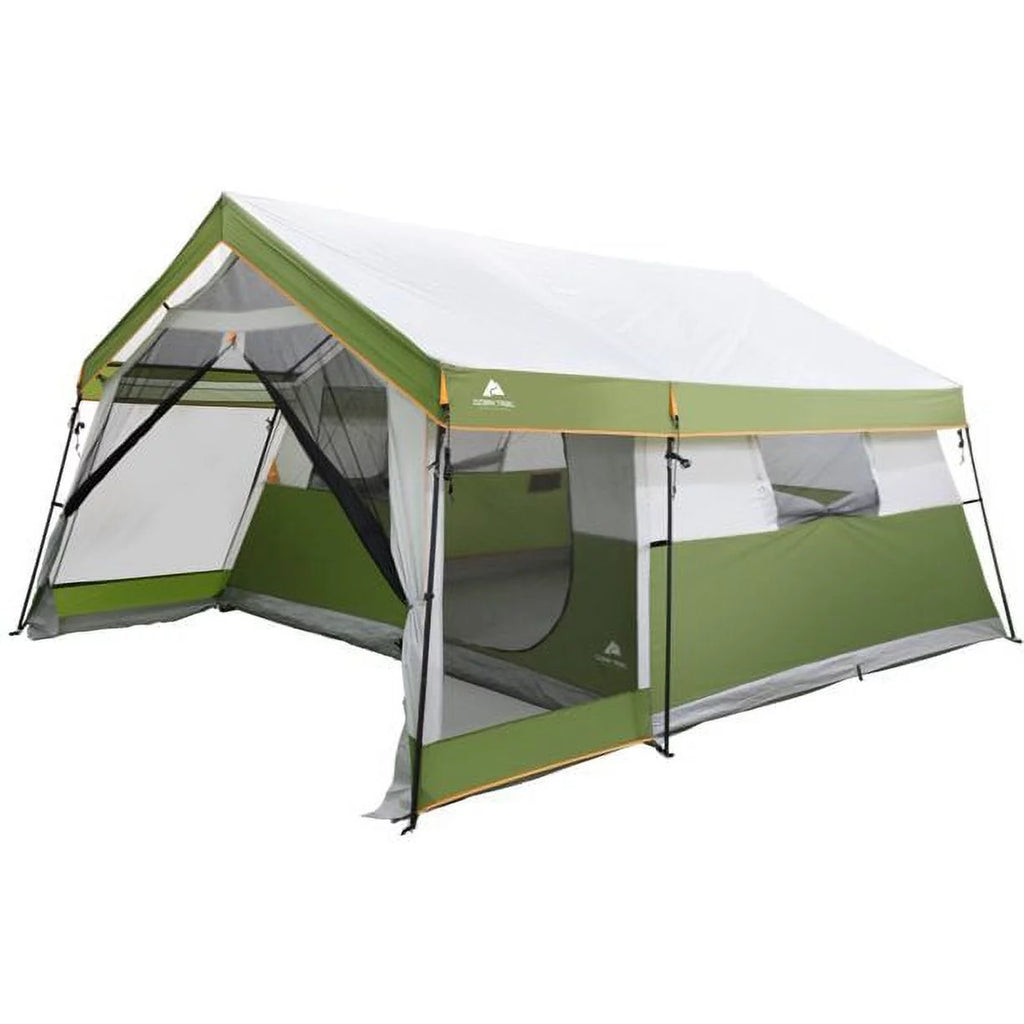 8-Person Family Cabin Tent with Screen Porch, Green T4384