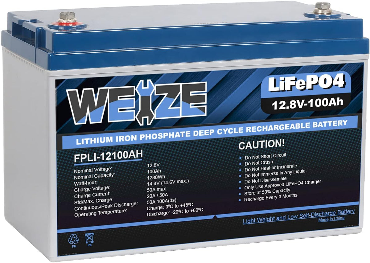 12V 50Ah LiFePO4 Lithium Battery V9655