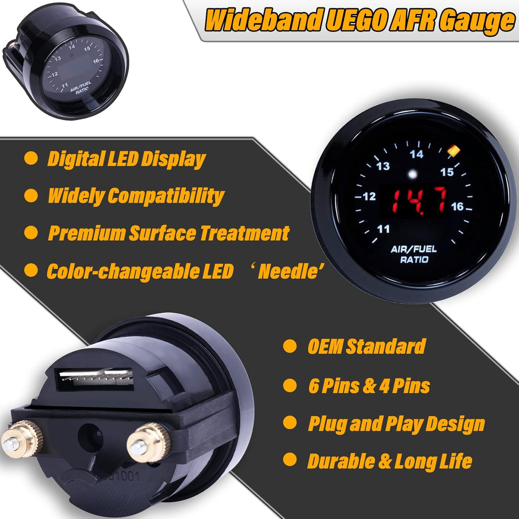 52mm Digital Air/Fuel Ratio Gauge with 4.9 LSU Sensor Q544