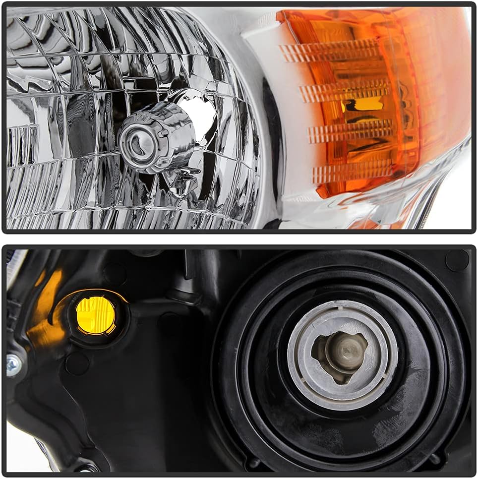 Chrome Housing Direct Replacement Headlights Pair Left+Right E97521