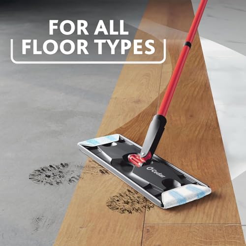 Flat Mop System with Reusable Microfiber Mop Pad V1452