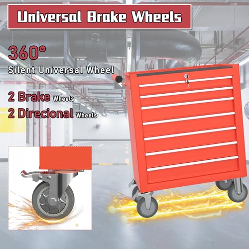 7-Drawer Metal Rolling Tool Chest with Wheels and Locking B954