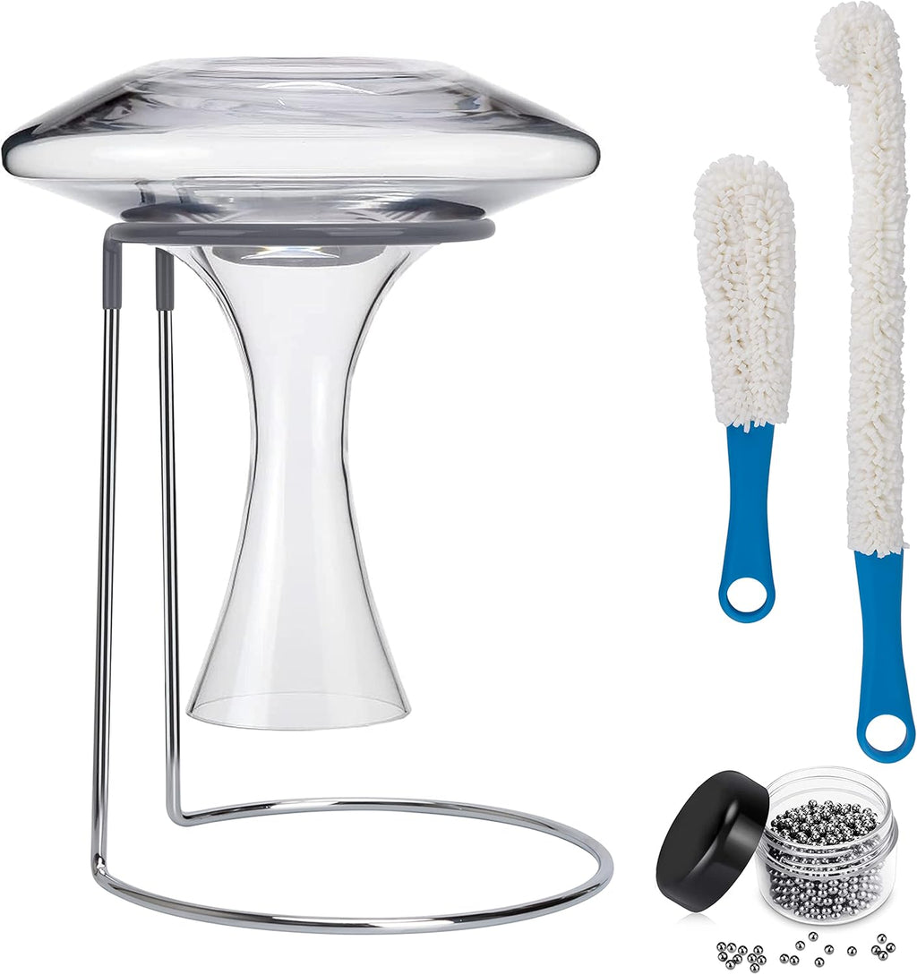 Wine Decanter Drying Stand with Cleaning Brush and Beads W440