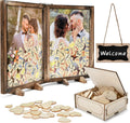 Wooden Drop Top Box Picture Frame with 160 Wooden Hearts X106