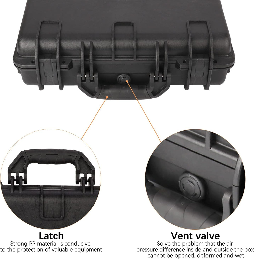 Black Waterproof Hard Camera Case with Foam Insert W7465