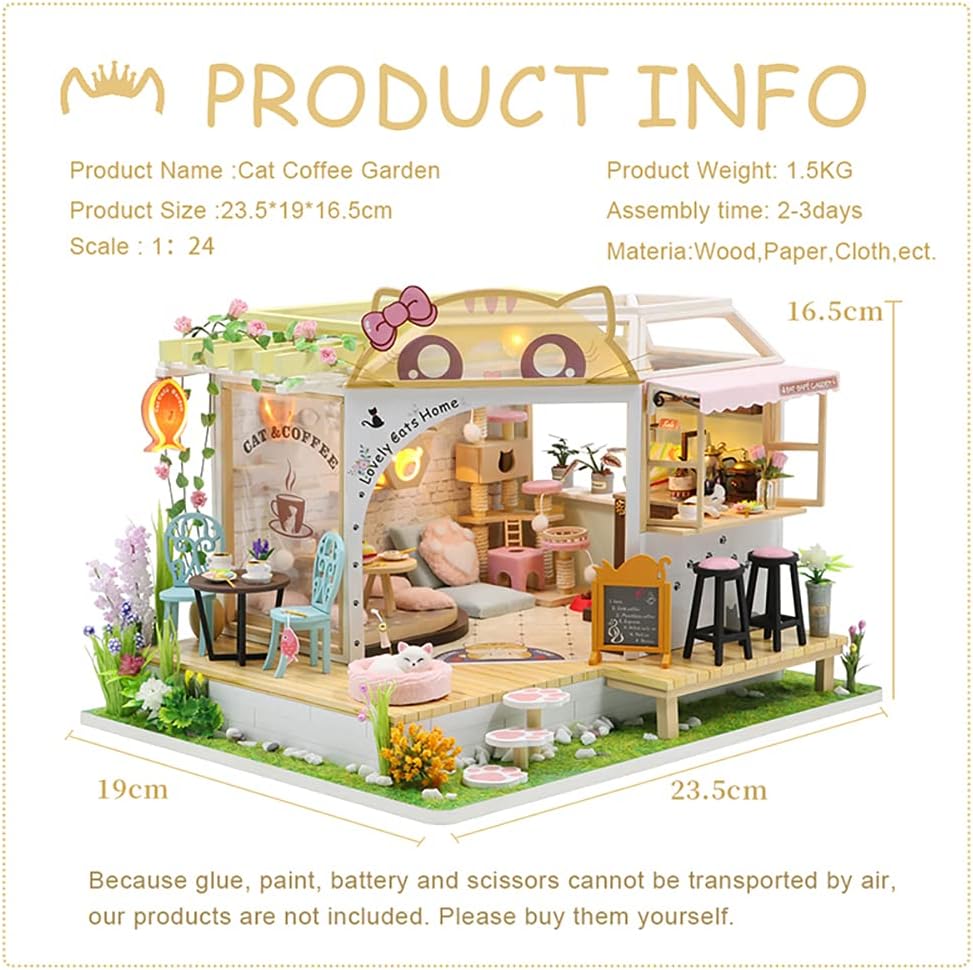 DIY Wooden Dollhouse Kit with Furniture B402
