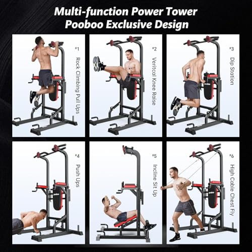 Power Tower Dip Station Pull Up Bar with Supine Board O561