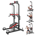 Power Tower Dip Station Pull Up Bar with Supine Board O561