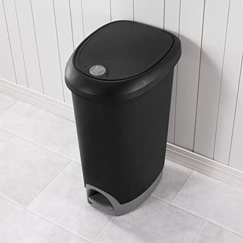 Black 2-Pack Locking StepOn Wastebasket with Lid S69513