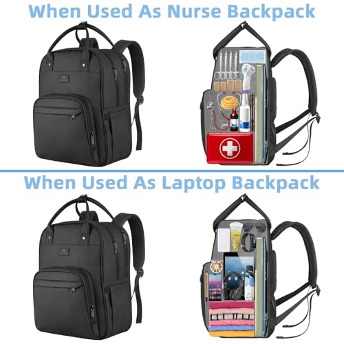 Waterproof Padded Medical Nursing Laptop Backpack with Removable Organizer Q847610